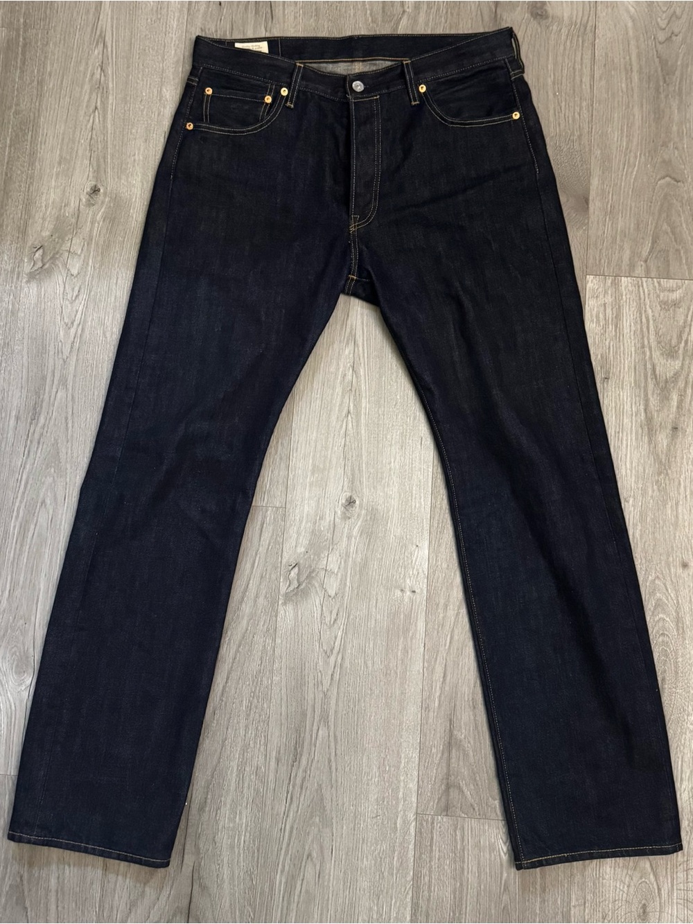 Levi's 501 Men's Raw Dark Indigo Straight Jeans